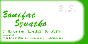 bonifac szvatko business card